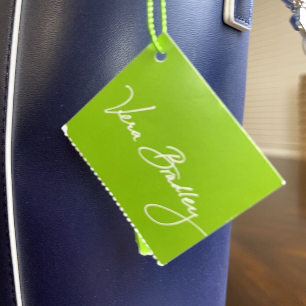 Vera Bradley BRAND NEW WITH TAGS Large Faux Leather Tote - Classic Navy​​​ - Picture 12 of 15